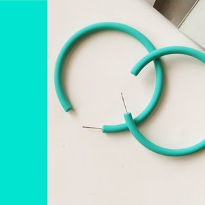 Caribbean Blue Open Hoop Earrings