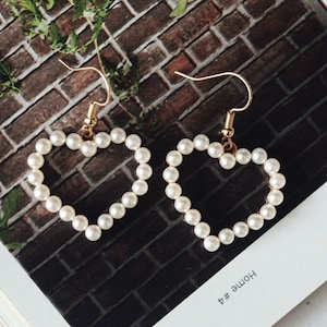 Heart Earrings with Pearls