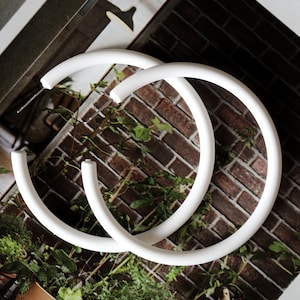 White Open Hoop Earrings