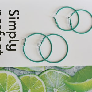 Emerald Green Minimalist Hoop Earrings