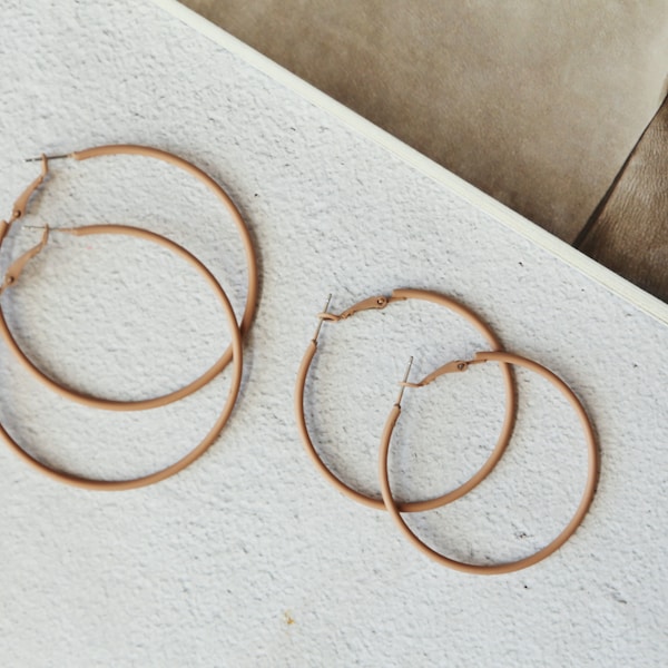 Earth Brown Hoop Earrings