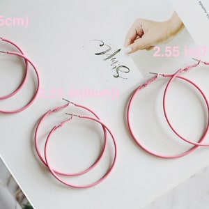 Cherry Pink Minimalist Hoop Earrings
