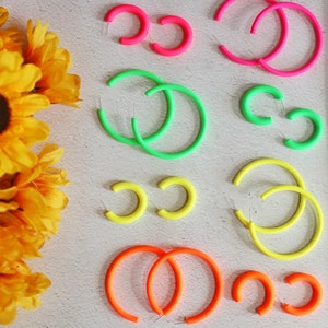 Summer Vacation Acrylic Matte Colorful Hoop Earrings