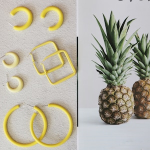 Lemon Yellow Hoop Earrings