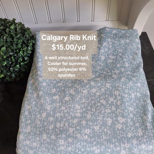 Blue Rib Knit Fabric
