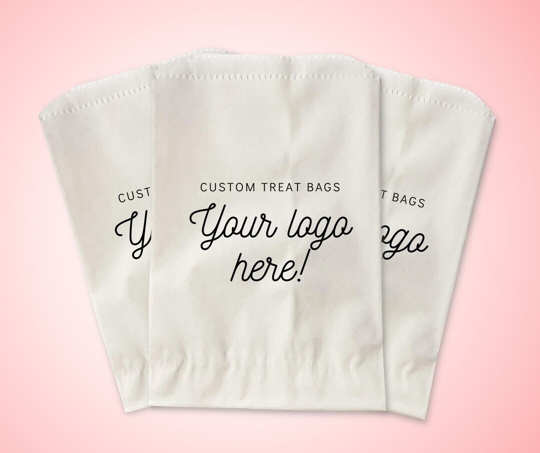Custom Treat Bags Logo Treat Bags Favor Bags 24 Quantity Etsy