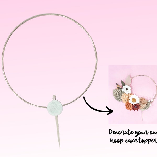 Hoop Cake Topper No Florals - DIY Cake Topper - Make Your Own Hoop Cake Topper - Gold Hoop Cake Topper