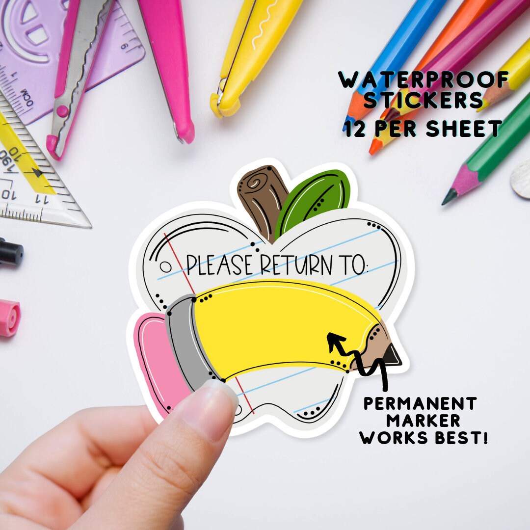 Back To School - Please Return To - Belongs To Stickers - Waterproof - Daycare Labels - Stickers for School - Write In Sticker|Labels