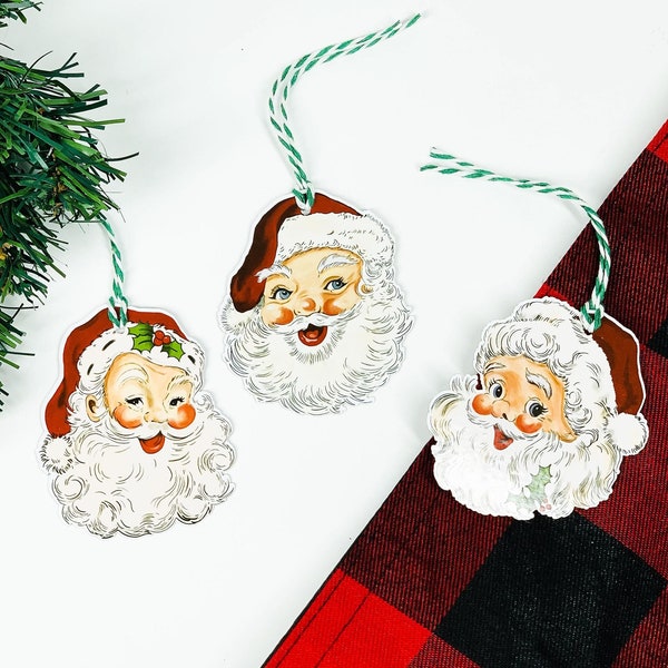 Vintage Santa Claus Christmas Gift Tags - Set of 12 - Santa Gift Tags - Gift Tags - Vintage Christmas - Tags for Gifts - Holiday Gift Tags