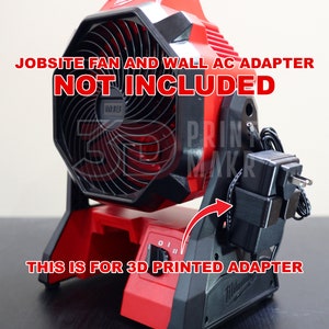 3D Printed Power Supply Wall AC Adapter Holder for Milwaukee M18 Cordless Jobsite Fan 0886-20