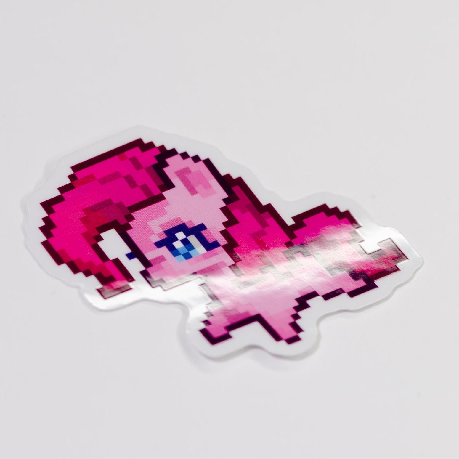 Pinkie Pie Pixel Art Sticker | Transparent Vinyl MLP Decal - Etsy