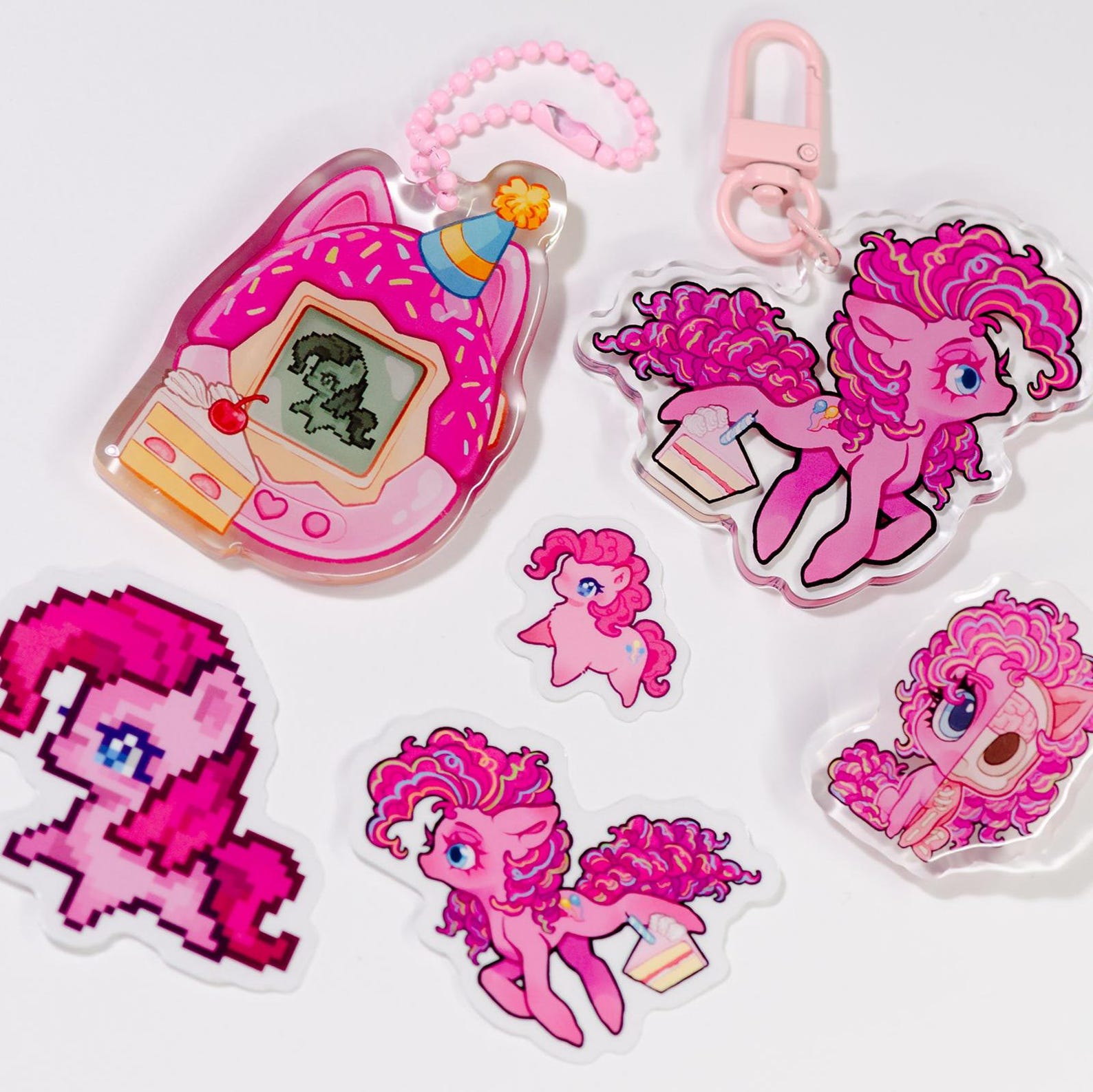 Pinkie Pie Pixel Art Sticker | Transparent Vinyl MLP Decal - Etsy