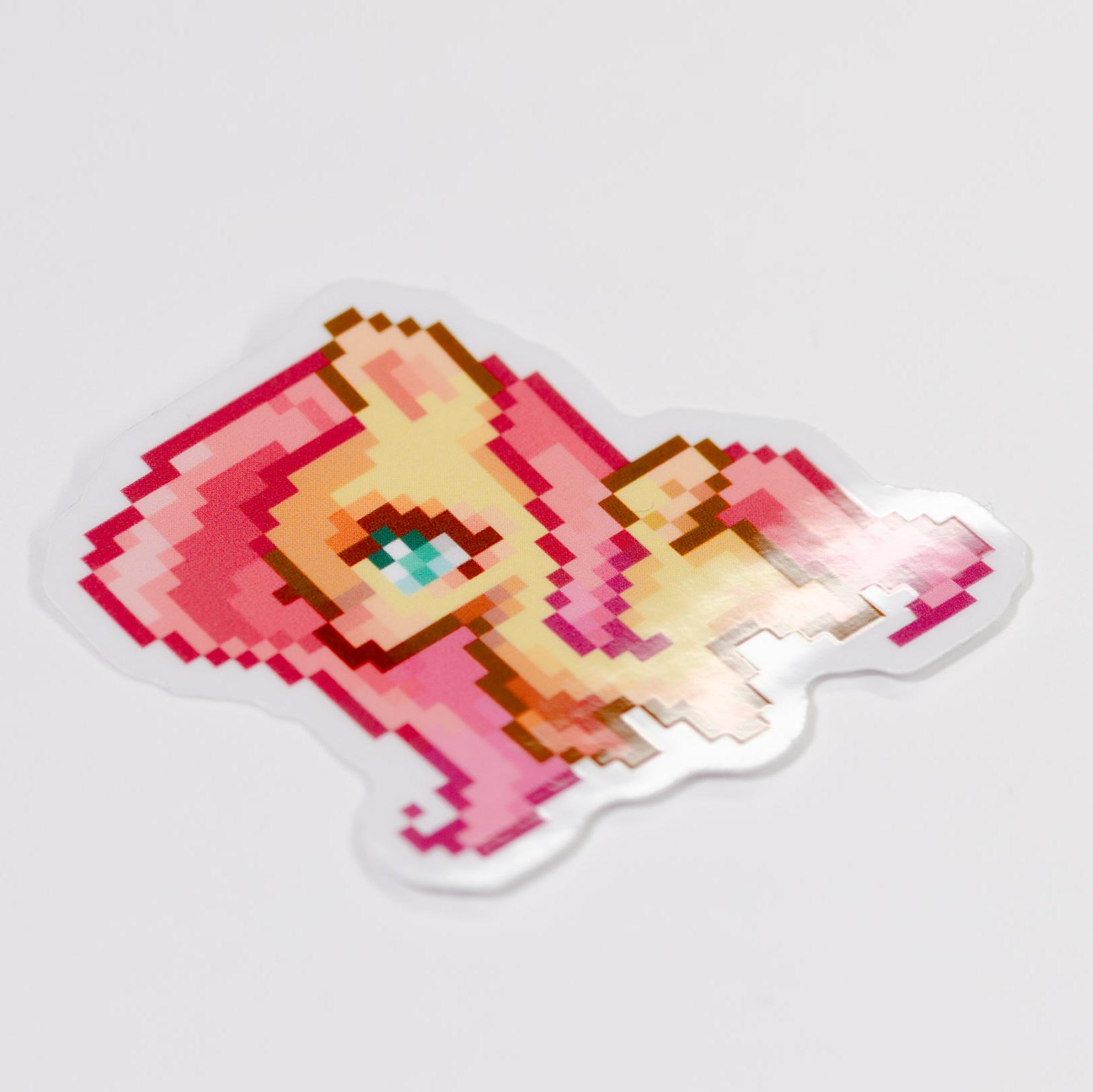 Fluttershy Pixel Art Sticker | Transparent Vinyl MLP Decal - Etsy Australia