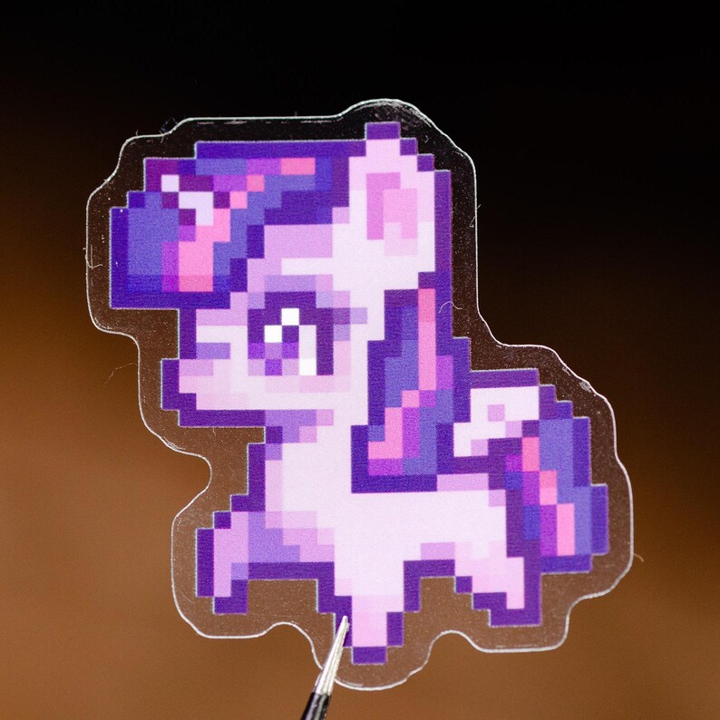 Twilight Sparkle Pixel Art Sticker | Transparent Vinyl MLP Decal - Etsy