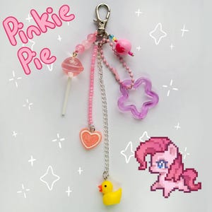 Pinkie Pie Y2K Handmade Charm | My Little Pony Mane 6 Keychain Accessory