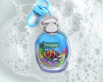 Aquarium Soap Shaker Keychain | Frutiger Aero Charm