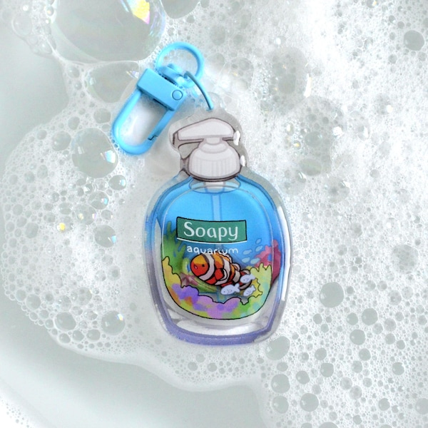 Aquarium Soap Shaker Keychain | Frutiger Aero Charm