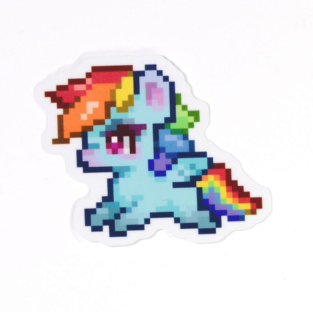 Rainbowdash Pixel Art Sticker | Transparent Vinyl MLP Decal - Etsy UK