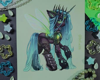 Queen Chrysalis-kunstafdruk A5 | Alternatieve MLP-pony