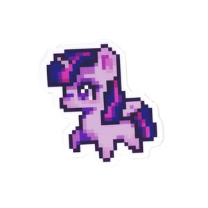 Twilight Sparkle Pixel Art Sticker | Transparent Vinyl MLP Decal