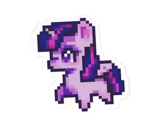 Twilight Sparkle Pixel Art Sticker | Transparent Vinyl MLP Decal
