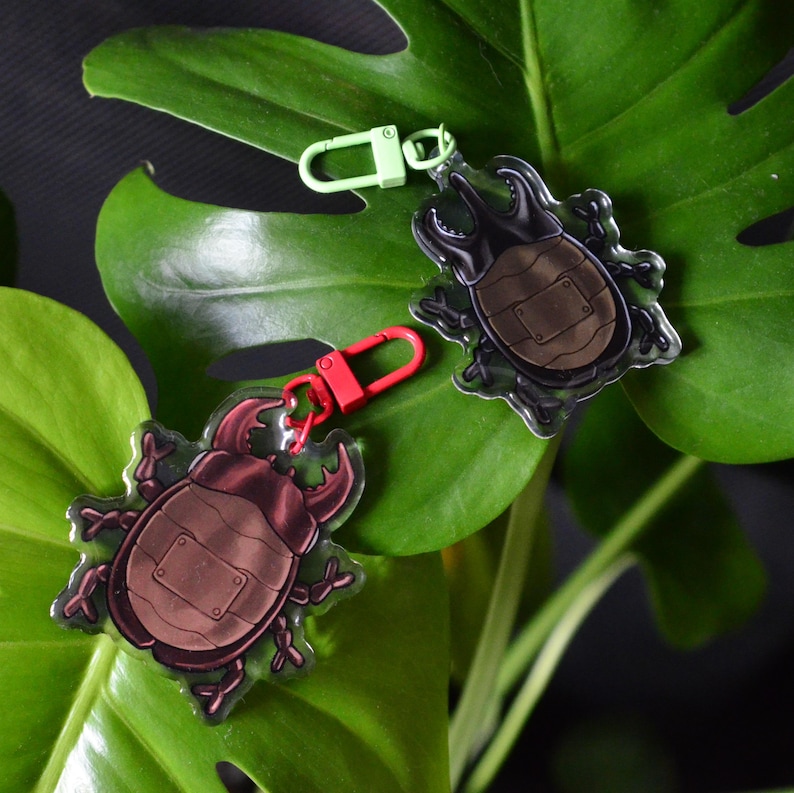 Beetle Tamagotchi Keychain | Stag Beetle Insect Charm - Etsy
