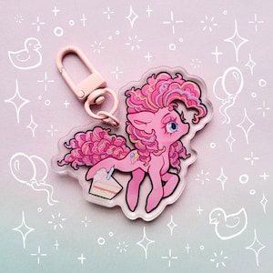 Pinkie Pie MLP Acrylic Keychain | My Little Pony Mane 6 Charm
