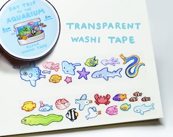 Aquarium Transparent Washi Tape | Sea Creature Tape