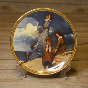 Waiting on the Shore - Rockwell&#39;s Rediscovered Women - Norman Rockwell - Collectible Plate- 1982 - Knowles- Bradex No. 84-R70-4.2