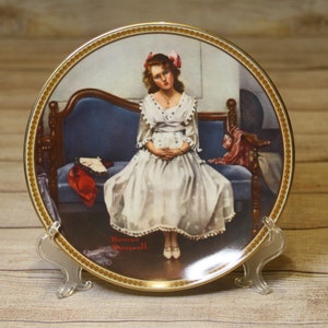 Waiting at the Dance - Rockwell&#39;s Rediscovered Women - Norman Rockwell - Collectible Plate- 1982 - Knowles- Bradex No. 84-R70-4.5