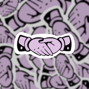 Clasped Hands Sticker | American Traditional Tattoo Style