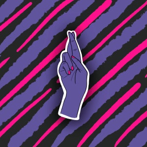 Fingers Crossed Hand Drawn Sticker