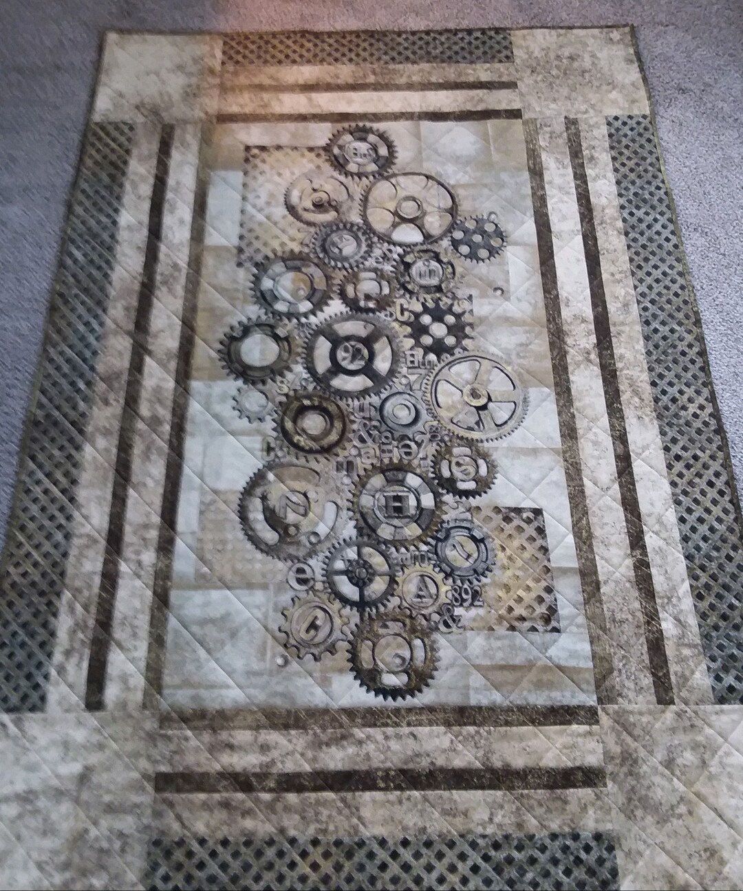 Gears Lap Quilt Handmade Etsy