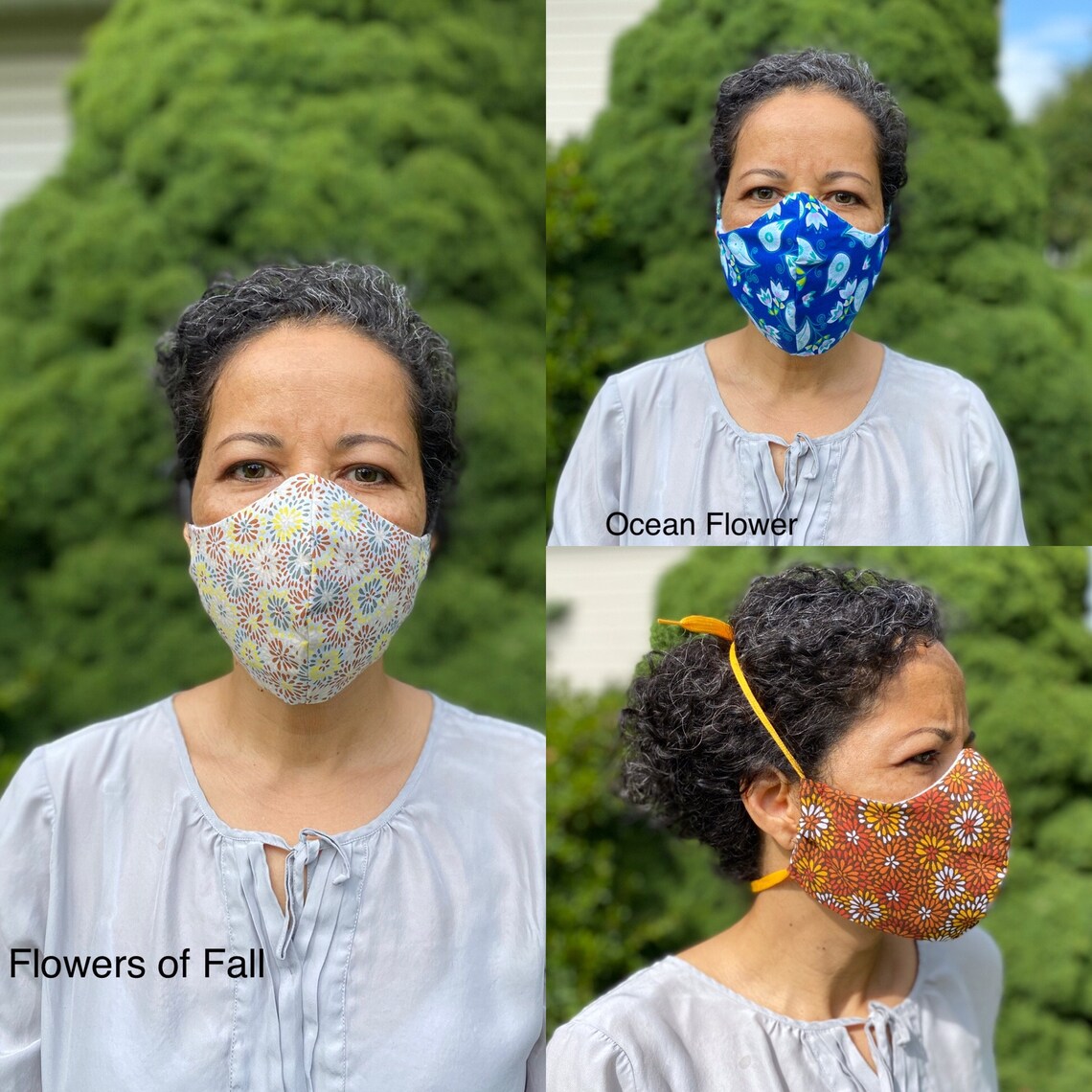 Reusable Face Mask No Ear Loops 100 Washable Cotton Etsy