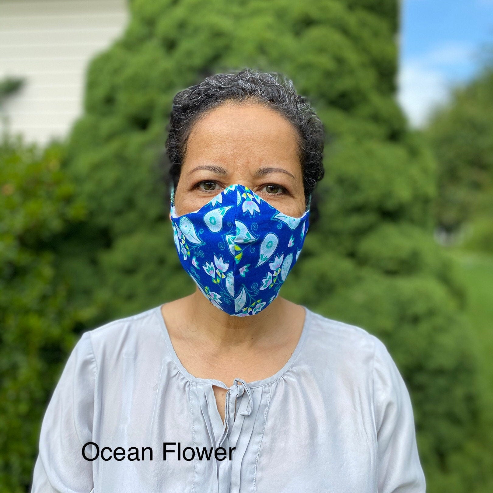 Reusable Face Mask No Ear Loops 100 Washable Cotton Etsy