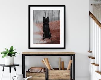 Black Dog Dark Woods is a Vibe - Gothic Horror - Art Print - 8x10 Print