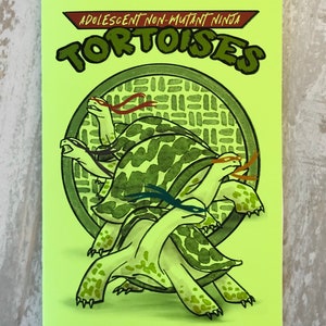 Adolescent Non-Mutant Ninja Tortoises Art Zine 8 page, large zine, TMNT funny spoof parody gift of ninja turtles image 4