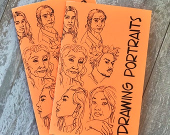 Art Zine Drawing Portraits - 12 page, large zine, step by step tutorial on drawing faces and heads