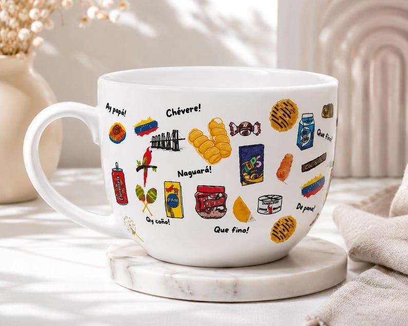Venezuelan Aesthetic Mug | Cute Latina Coffee Cup | UV DTF Ceramic Mug | Venezuelan Gift | Coffee Mug | Handmade Mug image 4