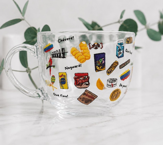 Venezuelan Aesthetic Mug | Cute Latina Coffee Cup | UV DTF Ceramic Mug | Venezuelan Gift | Café Taza | Handmade Mug