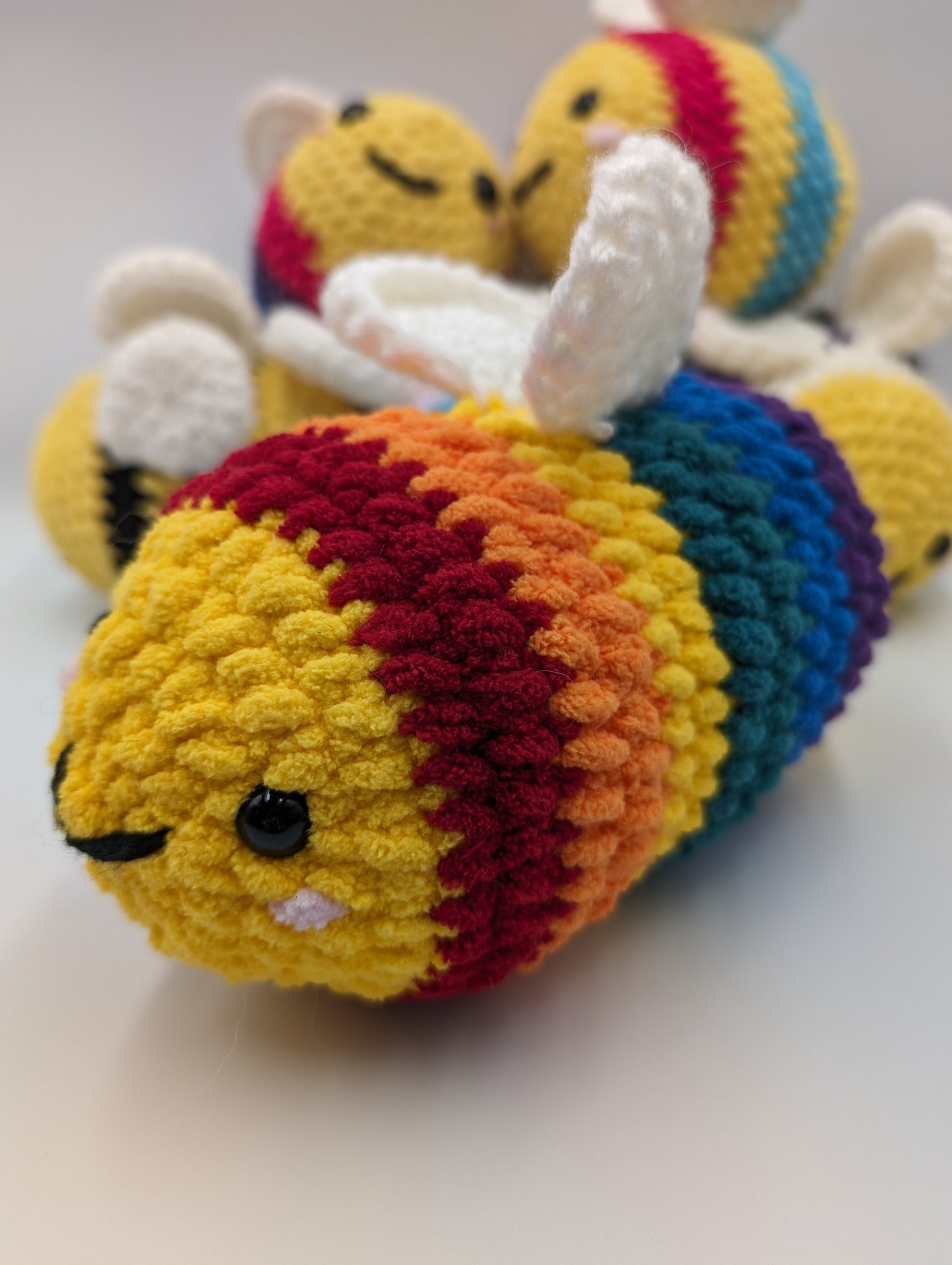 Adorable Crochet Chubby Bee Plush Toy, Handmade Amigurumi Bee, Soft ...