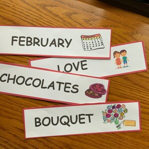 Valentine’s Day Word Wall/Emergent Literacy/Pre-School/Spelling