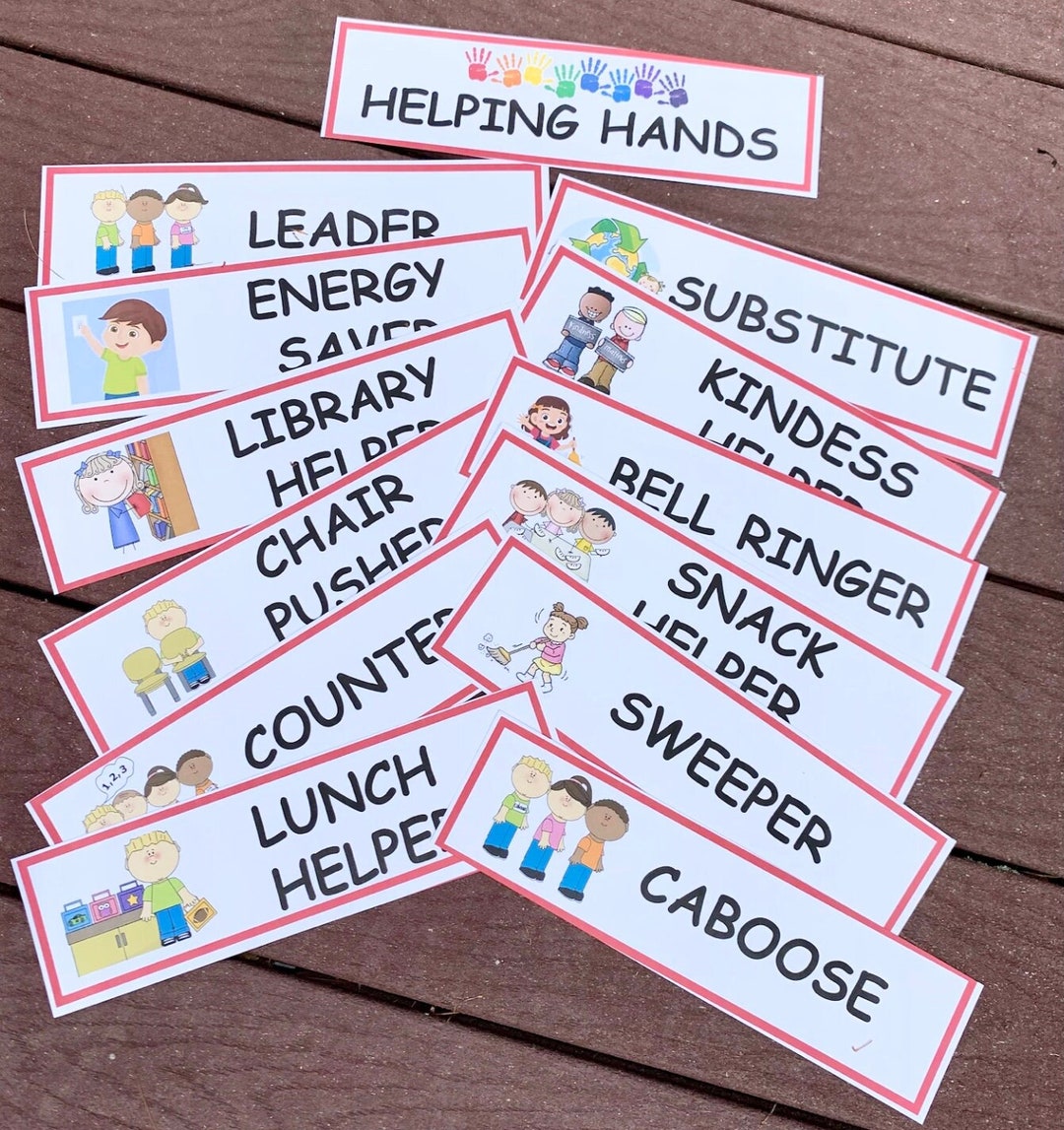 Classroom Jobs/helping Hands Set 1/preschool Etsy