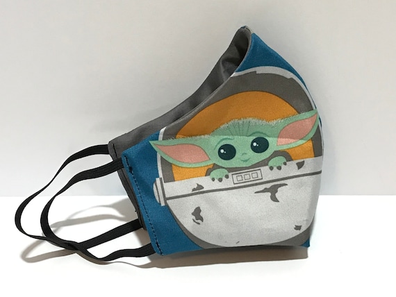 Baby Yoda Kawaii Adult Cloth Face Mask Reversible Reusable Etsy