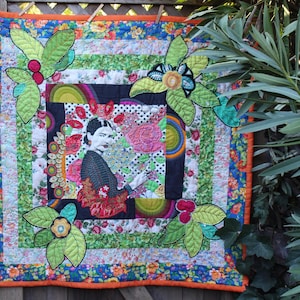 Frida Khalo Handstitched Small Quilt/Tapestry
