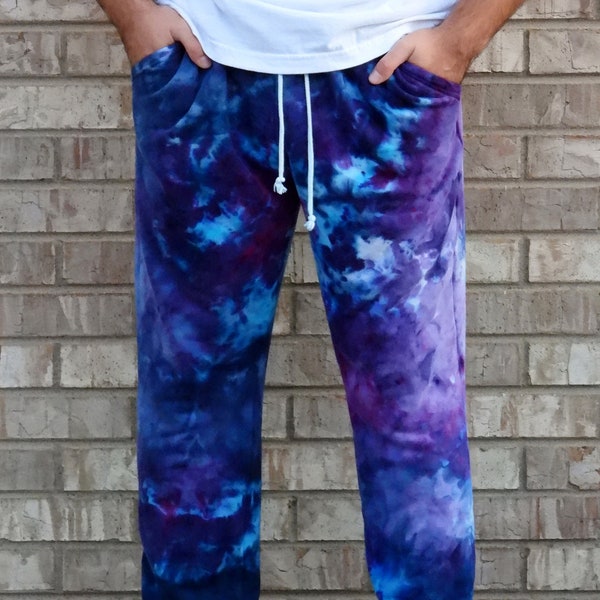 Adult Unisex Mens Womens Ice Tie Dye Tiedye Tie-Dye Custom Personalized Made to Order Joggers Sweatpants Sweat Pants Sweats Work Out Hot Set