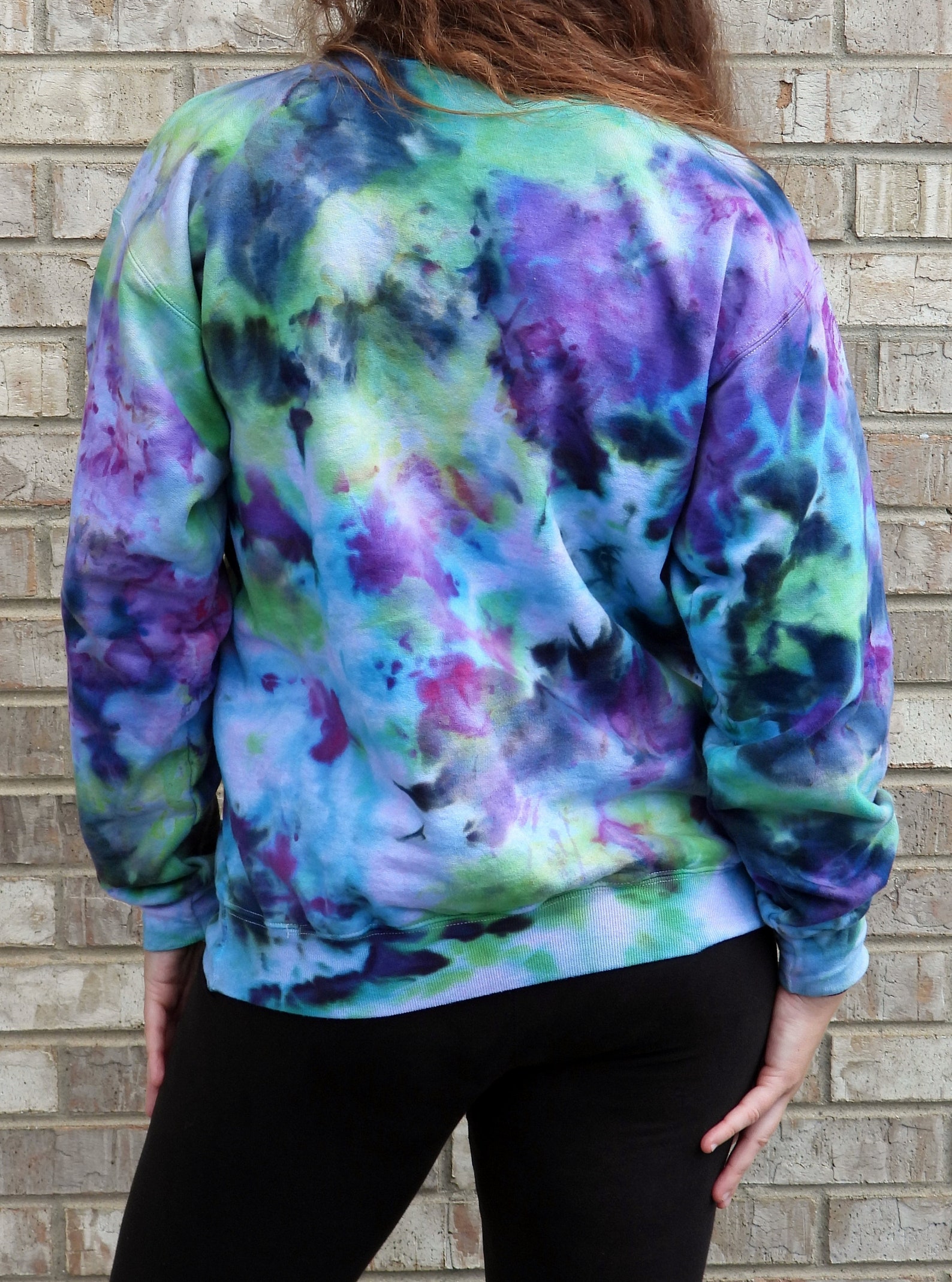 T-shirt Tie-dye Fait Main Unisexe - Procion Ice Dye - Motif Rainbow Scrunch - Taille M