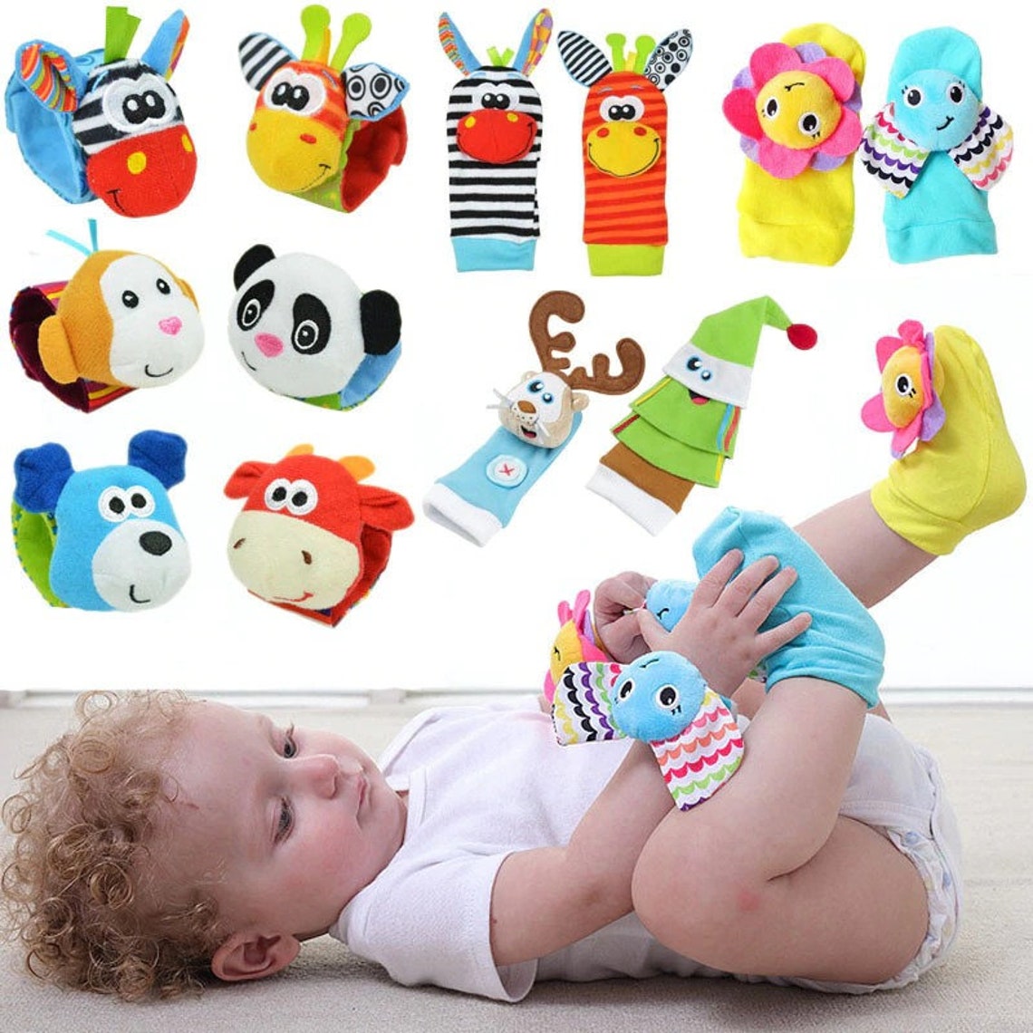 2 pcs Baby toys socks set Kids wear clothes safety Etsy