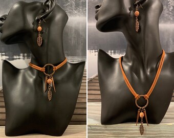 choker for women bohemian choker leaf choker Leather necklace wrap choker, marijuana leaf boho leather choker leather choker