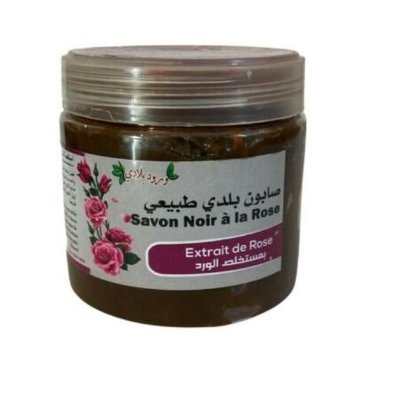 Sapone Nero Marocchino Esfoliante alla Rosa, Hammam Ritueel Savon Noir spa 250 gr